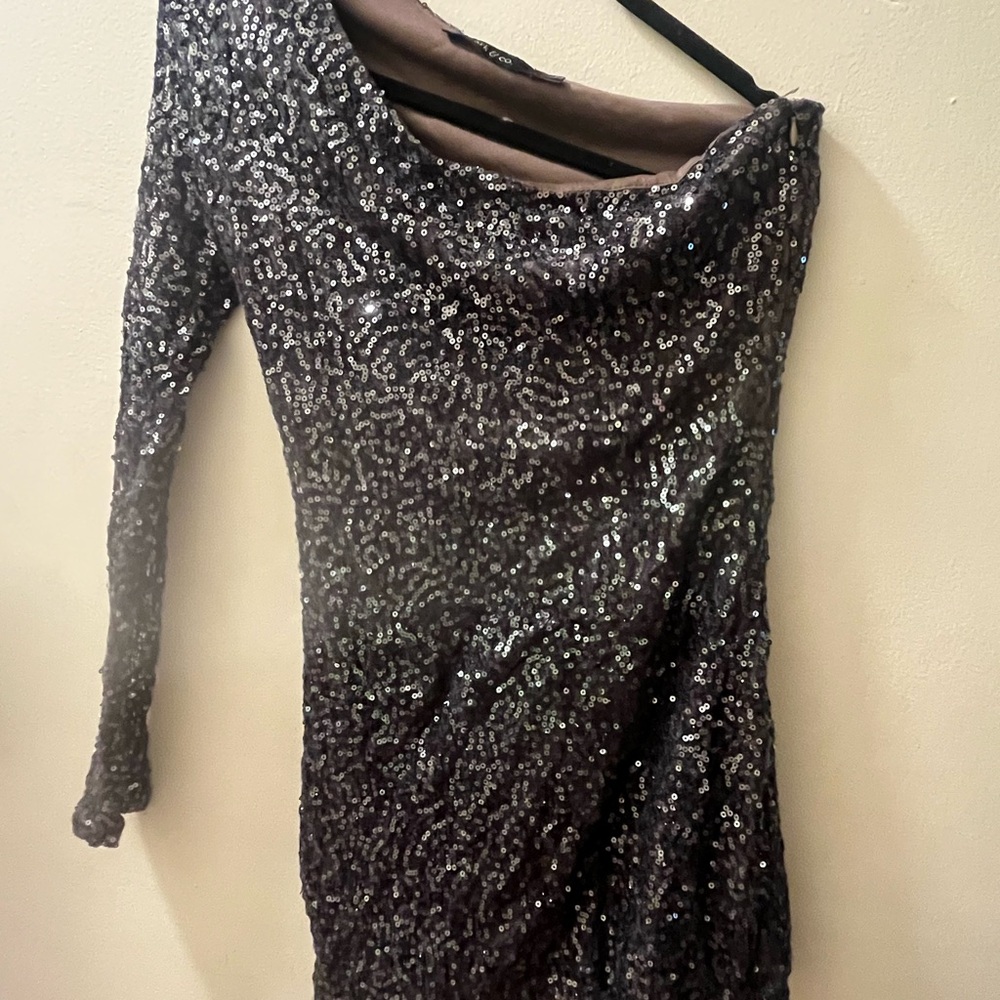 Ark & Co Blue Sequin Long Sleeve Dress